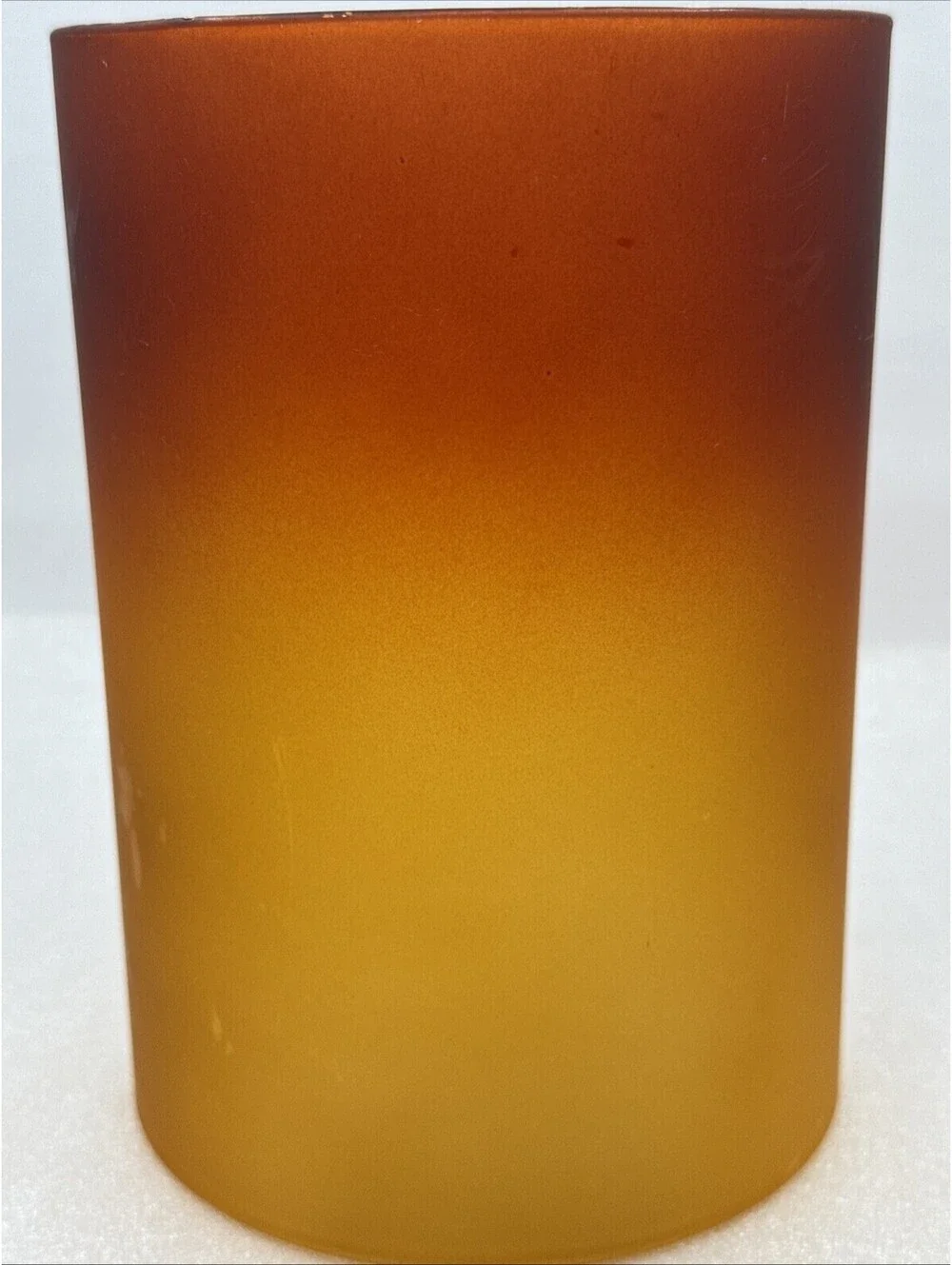 Yankee Candle  AMBER LEAVES BARREL Large Candle 7” Glass & Metal SHADE *READ*